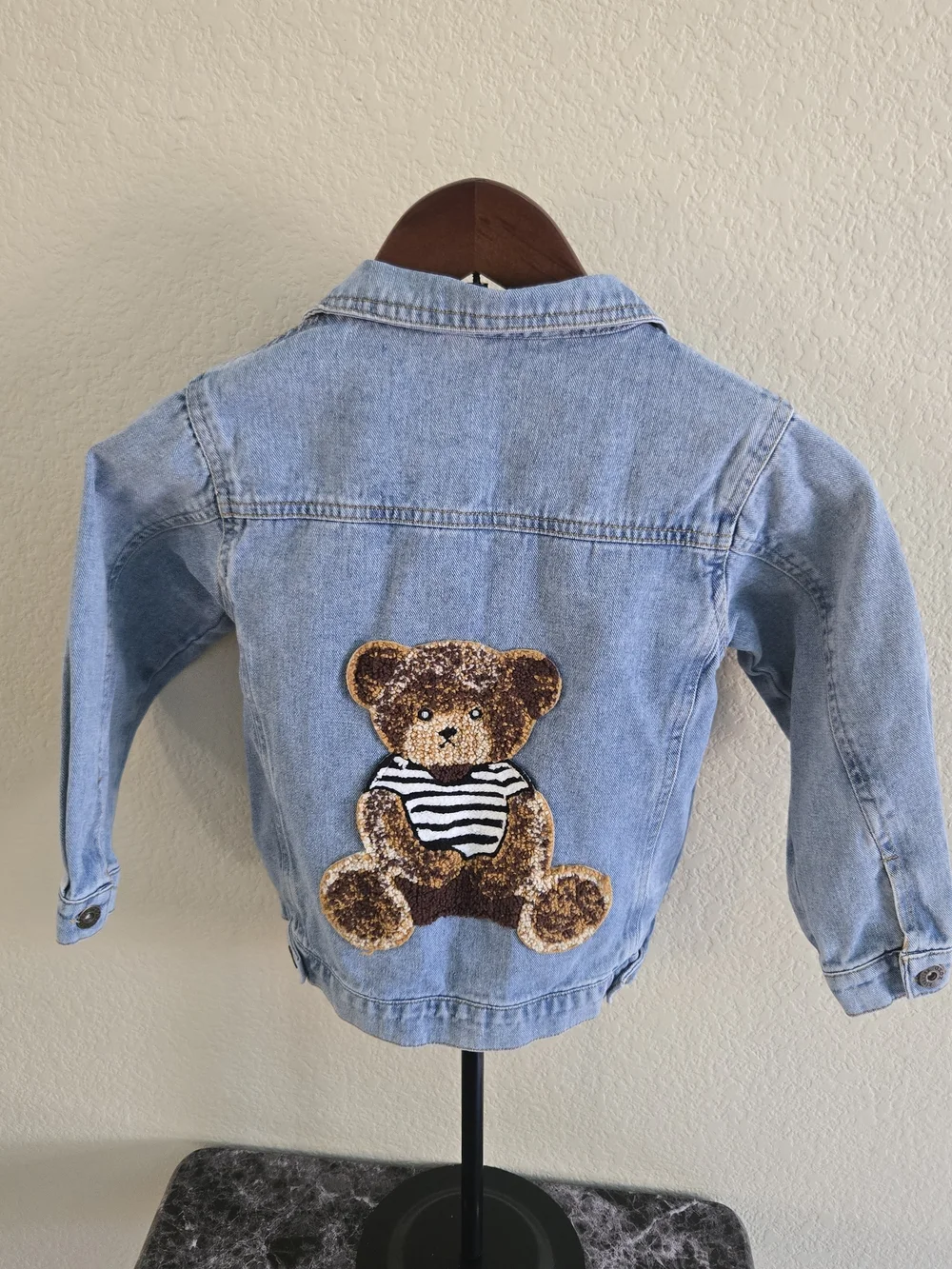 Kids Light Blue Embroidered Denim Boy Jacket - Casual Button-Up